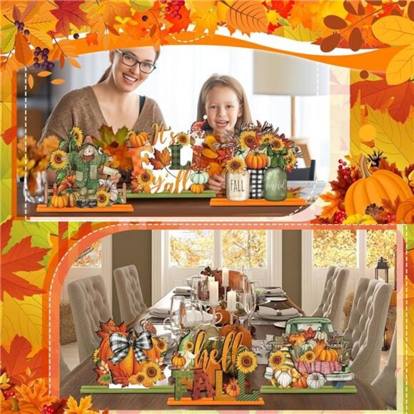 6 Pcs Fall Decor for Home Fall Table Decorations Thanksgiving Signs - Picture 6 of 7